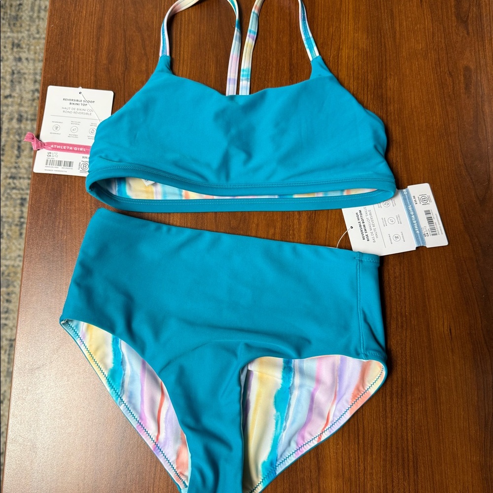 Athleta Girl Bikini Top & Botton - size 12 - NEW